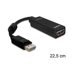 Adaptor Delock 61849, DisplayPort male - HDMI female, Black