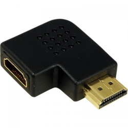 Adaptor Logilink 1x HDMI Male - 1x HDMI Female, conector 90 grade, negru