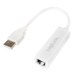 Adaptor Logilink UA0144B, USB 2.0 - RJ45, White