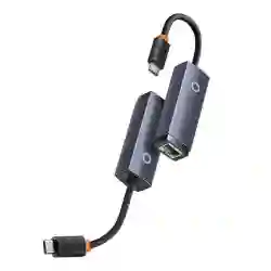 Adaptor Retea Baseus Lite, USB Type-C la RJ45, Gri WKQX000213