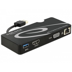 Adaptor USB 3.0 la HDMI / VGA + Gigabit LAN + USB 3.0