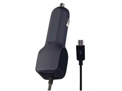 Alimentator auto de la 12V/24V la 5V 2.1A conector microUSB + USB, cablu 1.2m PSUP-DC-V0217-BL