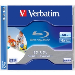 BD-R DL VERBATIM 50GB, viteza 6x, 1 buc, Jewel Case, printabil, \