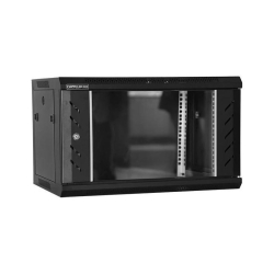 Cabinet Rack DATEUP 6U 600x450, dezasamblat, montare pe perete, usa din sticla, panouri laterale detasabile si securizate, negru RAL9004, MP.6406.9001