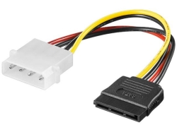 Cablu adaptor alimentare Molex 4 pini 5.25 tata la SATA mama, 13cm SATA-PW4-BU
