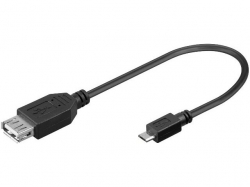 Cablu adaptor USB 0.1m A mama la 5 pini micro B tata cu functie OTG AF-UBM/0,1-OTG-BU
