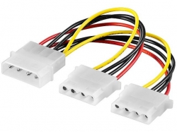 Cablu adaptor Y de alimentare Molex 0.13m 5.25 tata la 2 x 5.25 mama S01/0,13-BU