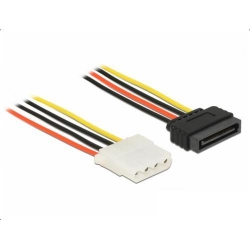 Cablu alimentare Delock SATA 15 pin male - Molex 4 pin female, 50 cm