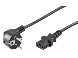 Cablu alimentare PC 10m CEE 7/7 tata 90° la IEC320-C13 mama, negru 101-BK/10,0-BU