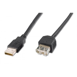Cablu ASSMANN USB 2.0 Male - USB 2.0 Female, 1.8m, Black