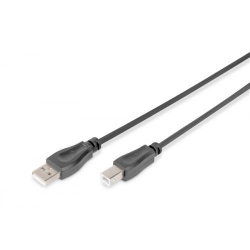 Cablu ASSMANN, USB-A 2.0 - USB-B, 0.5m, Black (pentru imprimanta)