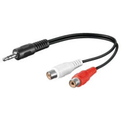 Cablu audio 0,2m 3,5mm Jack stereo tata la 2 x RCA mama AVC-190/0,2-BU