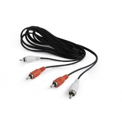 Cablu audio Gembird, 2x RCA - 2x RCA, 7.5m, Black