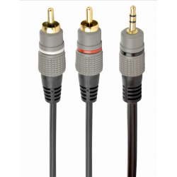 Cablu audio Gembird CCA-352-5M, 3.5mm jack - 2x RCA, 5m, Black