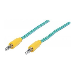 Cablu audio Manhattan Braided, 3.5mm male - 3.5mm male, 1m, Blue