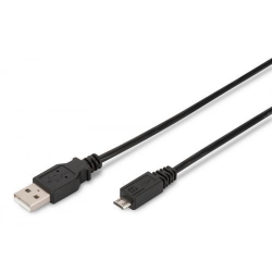 Cablu de date ASSMANN HighSpeed, USB 2.0 - Micro USB, 1m, Black