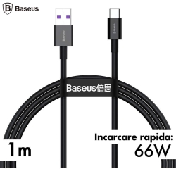 CABLU de date Baseus Superior, Fast Charging, USB -> USB-C 66W, 1m, negru CATYS-01