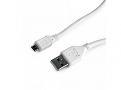Cablu de date Gembird, USB - microUSB, 3m, White  CCP-MUSB2-AMBM-W-10