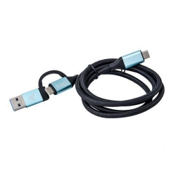 Cablu de date i-tec USB-C - USB-C + USB-A, 1m, Black-Blue