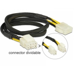 Cablu Delock 8 pin EPS male (2 x 4 pin) - 8 pin female, 44cm
