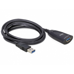 Cablu Delock extension active, USB 3.0 Male - USB 3.0 Female, 5m, Black