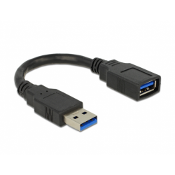 Cablu Delock Extension USB 3.0 Male - USB 3.0 Female, 15cm, Black