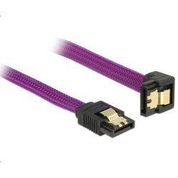 Cablu Delock Premium SATA3 7 pin male straight - SATA3 7 pin male down, 20cm, Purple