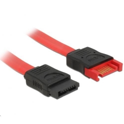 Cablu Delock SATA3 7 pin male straight - SATA3 7 pin female straight, 30cm, Red