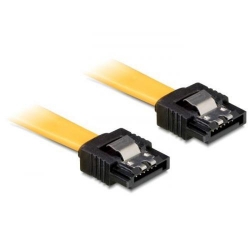 Cablu Delock SATA3 straight - SATA3 straight, 20 cm, metal, yellow