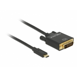 Cablu Delock USB-C Male - DVI-D Male, 2m Black
