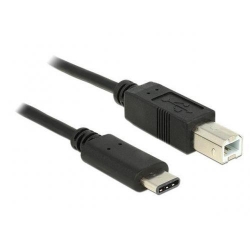 Cablu Delock USB-C Male - USB 2.0 Tip B Male, 1m, Black