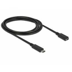Cablu Delock, USB tip C male - USB tip C female, 1.5m, Black