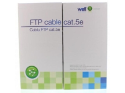 Cablu FTP cat.5e, 8 fire din cupru 0.50mm, Well; Cod EAN: 5948636003758