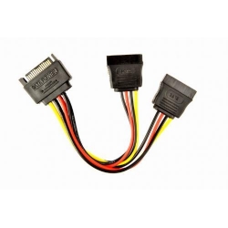 Cablu Gembird CC-SATAM2F-01, SATA 15pin - 2x SATA, 0.15m