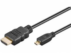 Cablu HDMI 2m HS (viteza inalta) HDMI tata la micro HDMI tata V1.4 UHDMI-EG/2,0-BU