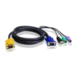 Cablu KVM ATEN 2L-5303UP, HDB15-SVGA, USB, PS/2, PS/2, 3m, Black