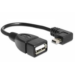 Cablu mini USB la USB 2.0 T-M OTG 16 cm, Delock 83245