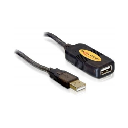 Cablu Delock USB 2.0 Male - USB 2.0 Female, 5m, Black