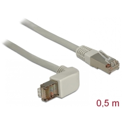 Cablu retea Cat.6A SSTP unghi/drept 0.5m, Delock 83644