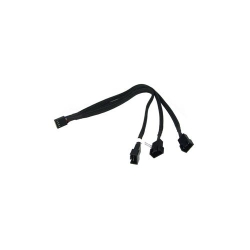 Cablu Splitter Phobya de la 4-pini PWM la 3x4-pini PWM - 30cm - sleeving culoare neagra Phobya81098
