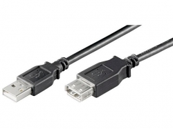 Cablu USB 2.0 0,6m A tata la A mama, negru EXT-BK/0,6-BU