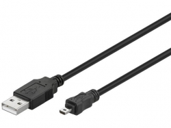 Cablu USB 2.0 1.8m A tata la 8 pini mini B tata, negru AM-M8M/1,8-BU