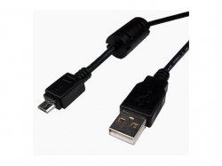 Cablu USB 2.0 1.8m A tata la micro B tata, cu ferita, negru, microUSB AM-UBM/1,8-BU