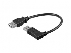 Cablu USB 2.0 Hi-Speed A tata 90° dreapta - A mama drept 0.15m; Cod EAN: 4040849957017