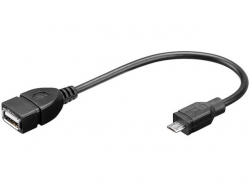 Cablu USB A - Micro USB 2.0 OTG 0.2m; Cod EAN: 5948636020113