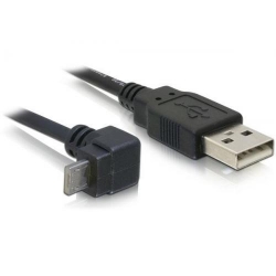 Cablu USB2.0- A la USB micro-A in unghi, 3m tata-tata - Delock 82389