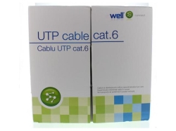 Cablu UTP cat.6, 8 fire din cupru, 305m, Well ; Cod EAN: 5948636012910 - pret pe metru liniar