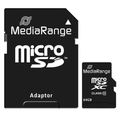 Card de memorie MediaRange micro SDHC 64 Gb clasa 10 cu adaptor SD
