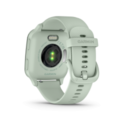 Ceas Smartwatch Garmin Venu SQ2 Metallic Mint Bezel with Cool Mint Case, Silicone Band 20mm, NFC, GPS, 5 ATM Water Proof