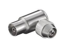 Coaxial angle jack with screw fixing in polybag - metal